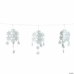 Outlet ✨ 10 Ft. Dimensional Snowflake Garland 👍 -Deals Decorations Store 10 ft dimensional snowflake garland13714054 a01
