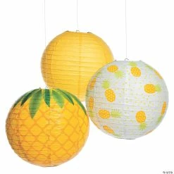 Cheap 😉 12" Pineapple Hanging Paper Lanterns - 3 Pc. 😀