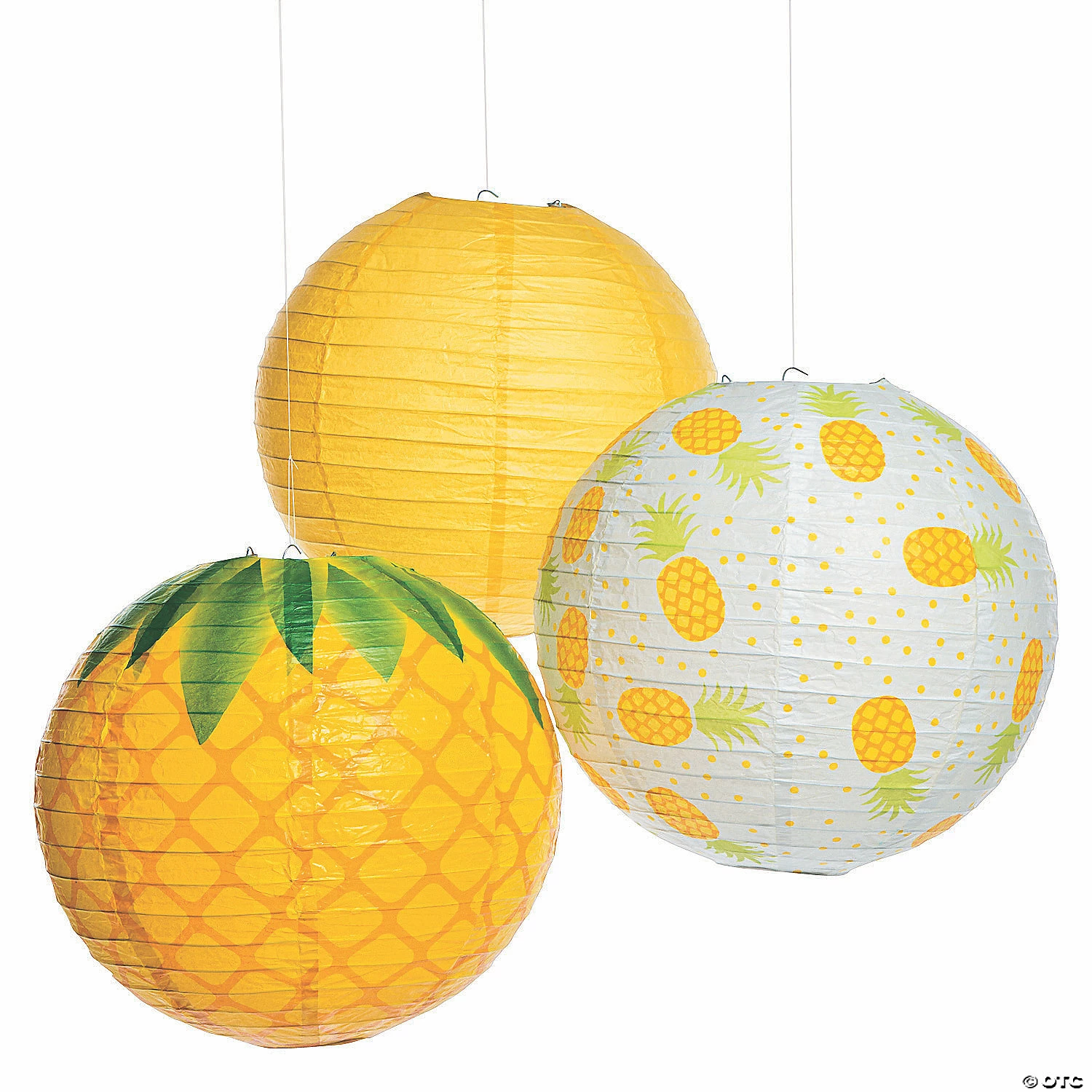 Cheap π 12" Pineapple Hanging Paper Lanterns - 3 Pc. π 3 Cheap π 12" Pineapple Hanging Paper Lanterns - 3 Pc. π