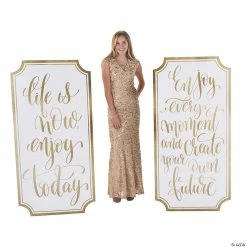 Promo 🛒 White & Gold Inspirational Saying Sign Cardboard Stand-Ups - 2 Pc. 🎁 -Deals Decorations Store 13829751