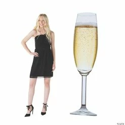 New 💯 Giant Champagne Glass Cardboard Stand-Up 💯 -Deals Decorations Store 13832344