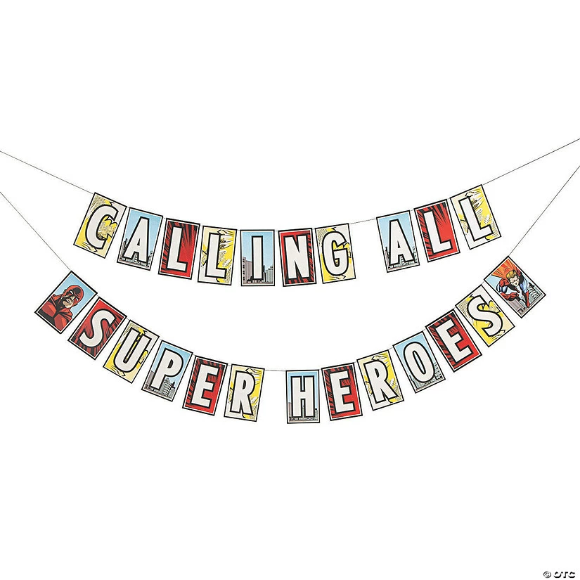 Outlet 𧨠Comic Superhero Pennant Banner - 2 Pc. β 4 Outlet 𧨠Comic Superhero Pennant Banner - 2 Pc. β - Image 2