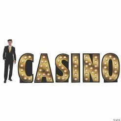 Outlet 😉 Casino Marquee Light Cardboard Stand-Up Letters - 6 Pc. ⌛ -Deals Decorations Store 13943168