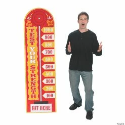 Outlet ⭐ Carnival Strength Test Lifesize Cardboard Stand-Up 👍 -Deals Decorations Store 13949012