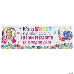 Promo 😉 Candy Party Custom Photo Banner - Large 🥰