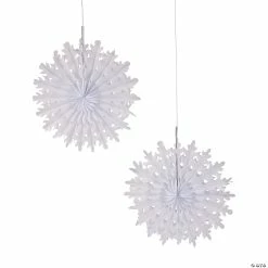 Best Sale 🔥 15" Snowflakes Tissue Paper Hanging Decorations - 12 Pc. 🥰