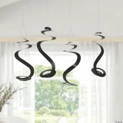Cheap 🔔 Solid Color Hanging Swirl Decorations - 12 Pc. ❤️ -Deals Decorations Store 20 black hanging swirl decorations 12 pc 13964267 a02
