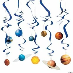 Discount ⌛ 20" Solar System Hanging Paper Swirl Decorations - 10 Pc. 🔔