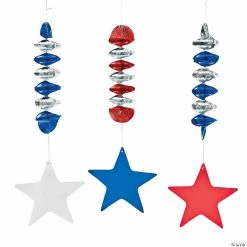 Best Pirce ❤️ 34 1/2" Patriotic Stars Hanging Swirls - 12 Pc. ⭐