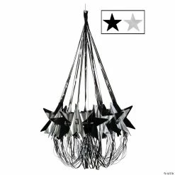 Best Pirce 😉 35" Black & Silver Star Chandelier Decoration – 1 Pc. 👍