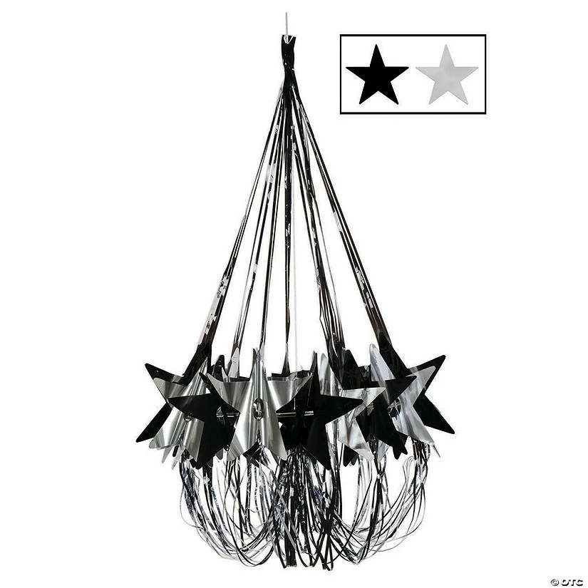 Best Pirce π 35" Black & Silver Star Chandelier Decoration β 1 Pc. π 3 Best Pirce π 35" Black & Silver Star Chandelier Decoration β 1 Pc. π