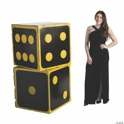 Outlet ❤️ 3D Black Dice Cardboard Stand-Ups - 2 Pc. 🎉