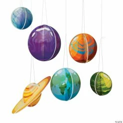 Outlet 💯 6" - 15 3D Planet Ceiling Decorations - 6 Pc. 👍