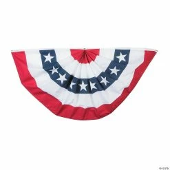 Best deal 👍 6' x 3' Large Pleated Patriotic Cloth Bunting 👏