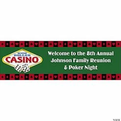 Coupon 💯 Casino & Poker Night Party Custom Banner - Medium 🥰