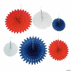 Deals ✨ 8" - 16" 4th of July Hanging Paper Fans - 12 Pc. 🌟