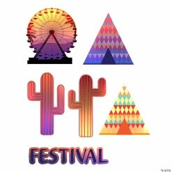 Best Sale 👍 Boho Festival Cutouts - 12 Pc. ⌛