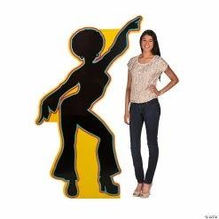 Hot Sale ⭐ Disco Dancer Silhouette Lifesize Cardboard Stand-Up ⭐