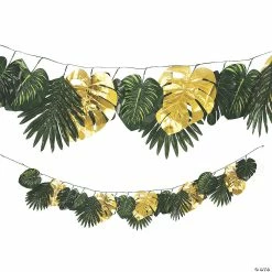 Discount 💯 Faux Palm with Gold Accents Garland 🎁