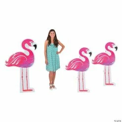 Buy 💯 Flamingo Cardboard Stand-Ups - 3 Pc. ⭐