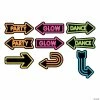 Top 10 ✨ Glow Party Directional Sign Cutouts - 6 Pc. ⭐ -Deals Decorations Store glow party directional sign cutouts 6 pc 13805607