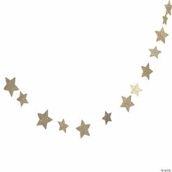 Deals ⌛ Gold Glitter Star Garland 🧨