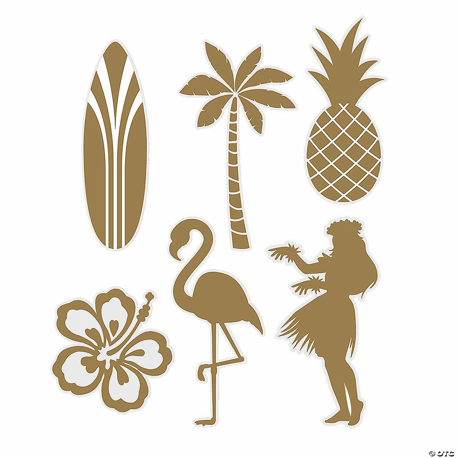 Coupon 𧨠Gold Silhouette Luau Cutouts - 12 Pc. π 3 Coupon 𧨠Gold Silhouette Luau Cutouts - 12 Pc. π
