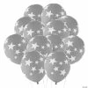 Best Sale ✔️ Stars 11" Latex Balloons – 24 Pc. 🎉 -Deals Decorations Store gray with white stars 11 latex balloons 24 pc 14104395