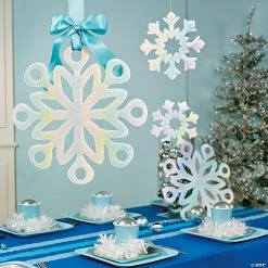 Flash Sale 😀 Iridescent Snowflake Cutouts - 6 Pc. 🔔 -Deals Decorations Store iridescent snowflake cutouts 6 pc 3 4944 a02