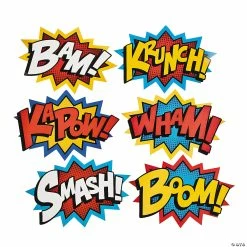 Wholesale 🎉 Jumbo Superhero Word Cutouts - 6 Pc. 🛒