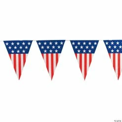Wholesale 😉 Large Patriotic Plastic Pennant Banner 🔥