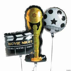 Cheap โ๏ธ Movie Night 18 1/2" - 23" Mylar Balloons - 3 Pc. ๐ฏ