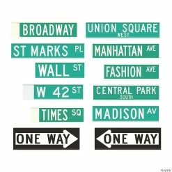Budget βοΈ New York City Street Sign Cutouts - 12 Pc. π