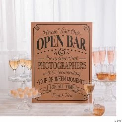 Flash Sale ❤️ Open Bar Wedding Sign ✔️ -Deals Decorations Store open bar wedding sign13759786 a01
