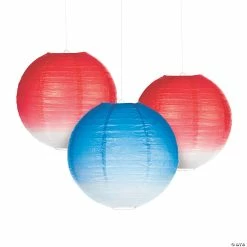 Brand new 😍 Patriotic Ombre Paper Hanging Lanterns - 6 Pc. 👍