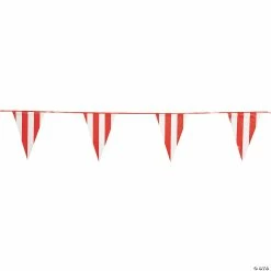 Cheap 🥰 Red & White Plastic Pennant Banner 🥰