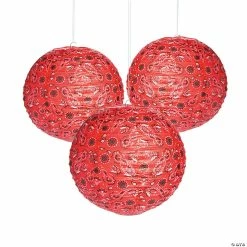 Brand new ⭐ Red Bandana Hanging Paper Lanterns - 12 Pc. 🎁