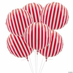 Best Pirce ๐ Striped 18" Mylar Balloons - 6 Pc. ๐