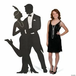 Wholesale ⭐ Roaring 20s Silhouette Swing Dancers Cardboard Stand-Up 😀