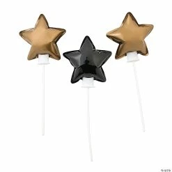 Deals ๐คฉ Self-Inflating Black & Gold Star 4" Mylar Balloons - 12 Pc. โ