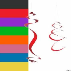 Cheap ⌛ Solid Color Hanging Swirl Decorations - 12 Pc. 🎁